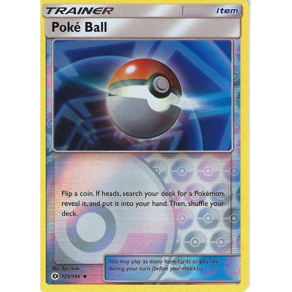 POKEMON Sun &amp; Moon Card POKE BALL - 125/149 - REVERSE HOLO