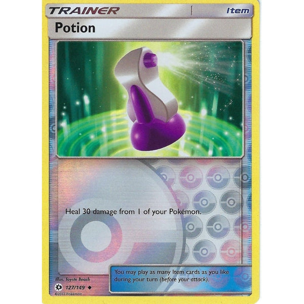 POKEMON Sun &amp; Moon Card POTION - 127/149 - REVERSE HOLO
