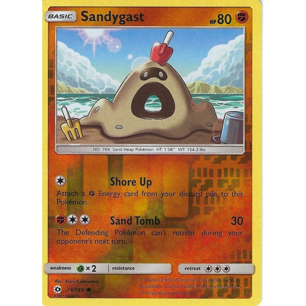 POKEMON Sun &amp; Moon Card SANDYGAST - 74/149 - REVERSE HOLO