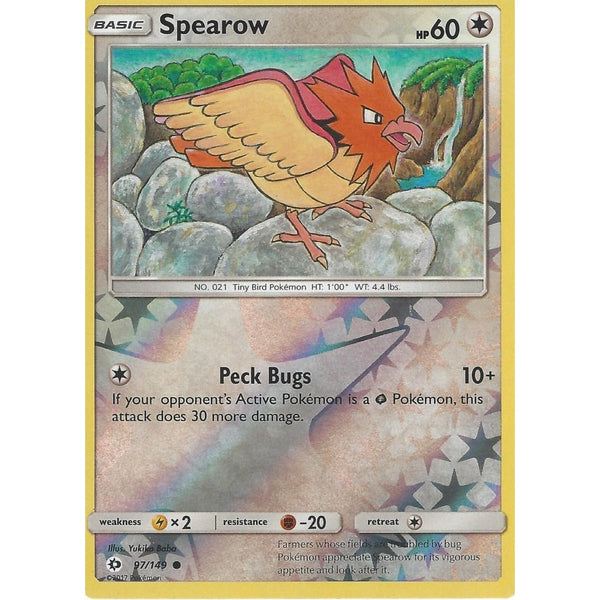 POKEMON Sun &amp; Moon Card SPEAROW - 97/149 - REVERSE HOLO