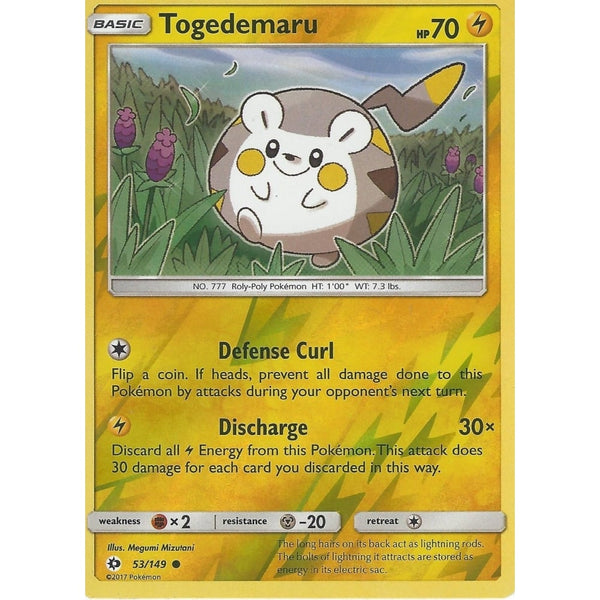 POKEMON Sun &amp; Moon Card TOGEDEMARU - 53/149 - REVERSE HOLO