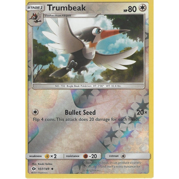 POKEMON Sun &amp; Moon Card TRUMBEAK - 107/149 - REVERSE HOLO