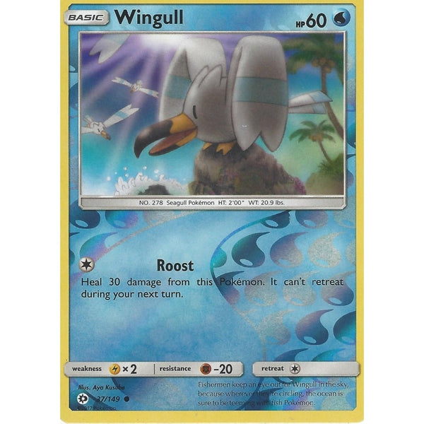 POKEMON Sun &amp; Moon Card WINGULL - 37/149 - REVERSE HOLO