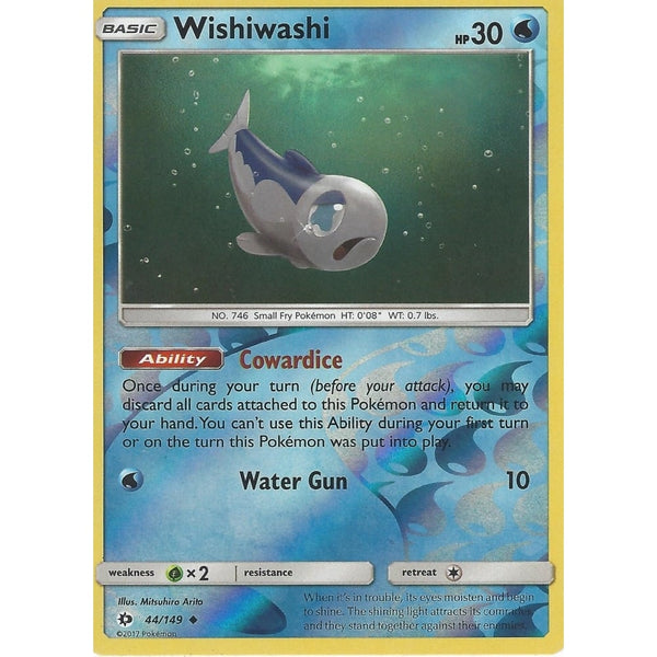 POKEMON Sun &amp; Moon Card WISHIWASHI - 44/149 - REVERSE HOLO