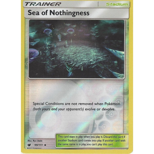 Pokemon SUN MOON CRIMSON INVASION SEA OF NOTHINGNESS TRAINER 99/111 Reverse Holo