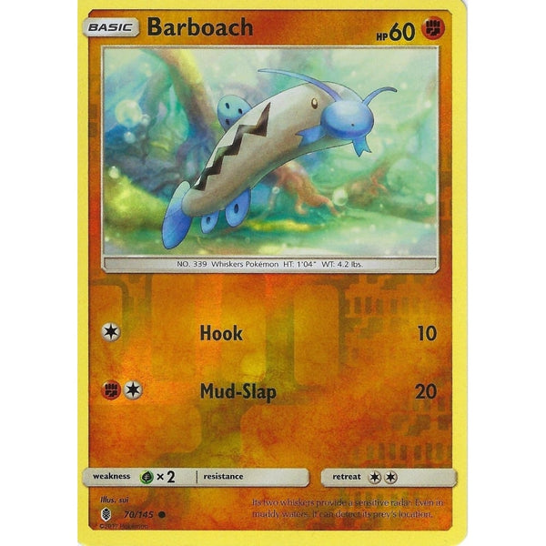 Pokemon Sun &amp; Moon Guardians Rising Card: BARBOACH - 70/145 - REVERSE HOLO