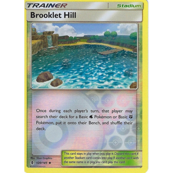 Pokemon Sun &amp; Moon Guardians Rising Card: BROOKLET HILL - 120/145 - REVERSE HOLO