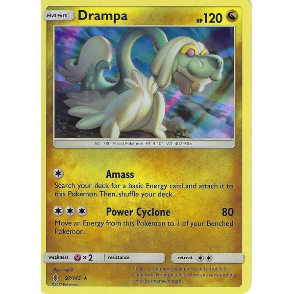 Pokemon Sun &amp; Moon Guardians Rising Card: DRAMPA - 97/145 - HOLO