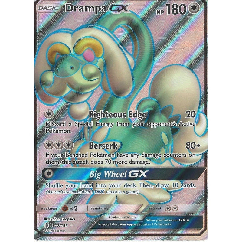 Pokemon Sun & Moon Guardians Rising Card: DRAMPA GX - 142/145 - FULL A - Recaptured LTD Pokemon Sun & Moon Guardians Rising Card: DRAMPA GX - 142/145 - FULL A - Recaptured LTD