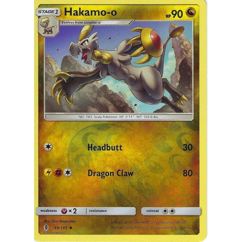 Pokemon Sun & Moon Guardians Rising Card: HAKAMO-O - 99/145 - REVERSE - Recaptured LTD Pokemon Sun & Moon Guardians Rising Card: HAKAMO-O - 99/145 - REVERSE - Recaptured LTD
