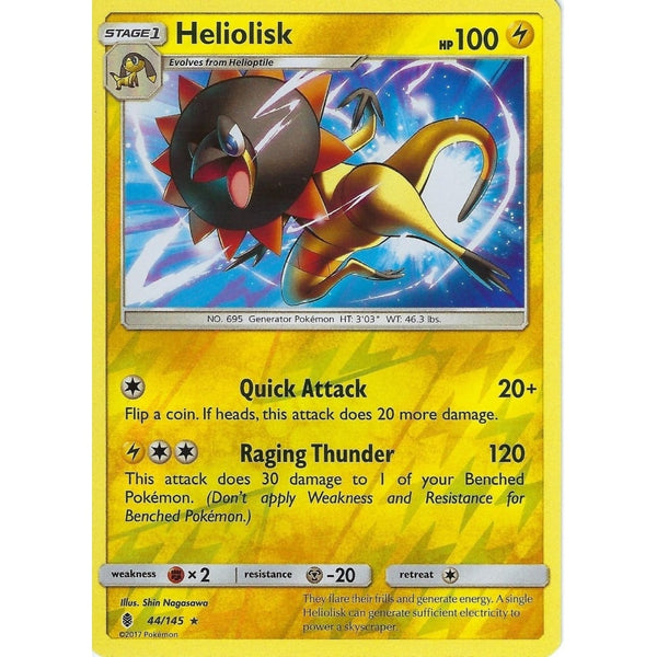 Pokemon Sun &amp; Moon Guardians Rising Card: HELIOLISK - 44/145 - REVERSE HOLO