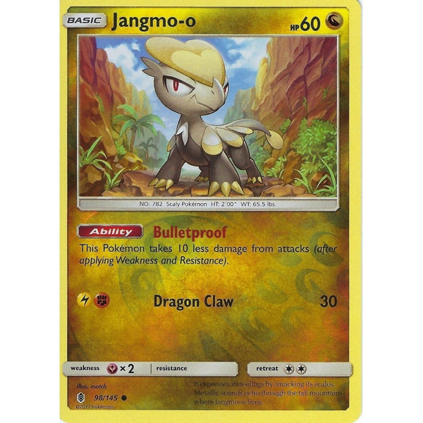 Pokemon Sun &amp; Moon Guardians Rising Card: JANGMO-O - 98/145 - REVERSE HOLO