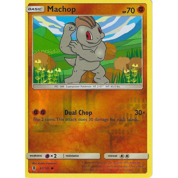 Pokemon Sun &amp; Moon Guardians Rising Card: MACHOP - 62/145 - REVERSE HOLO