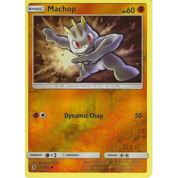 Pokemon Sun &amp; Moon Guardians Rising Card: MACHOP - 63/145 - REVERSE HOLO