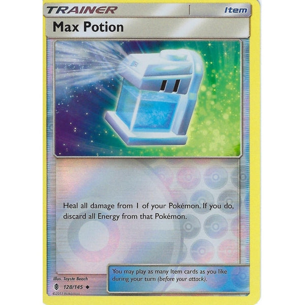 Pokemon Sun &amp; Moon Guardians Rising Card: MAX POTION - 128/145 - REVERSE HOLO