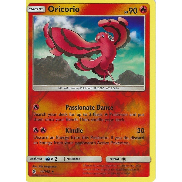 Pokemon Sun &amp; Moon Guardians Rising Card: ORICORIO - 14/145 - REVERSE HOLO