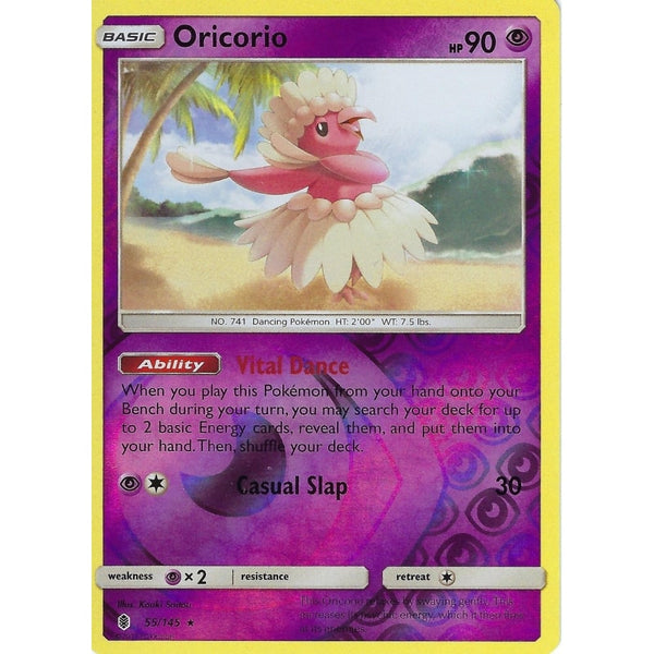 Pokemon Sun &amp; Moon Guardians Rising Card: ORICORIO - 55/145 - REVERSE HOLO