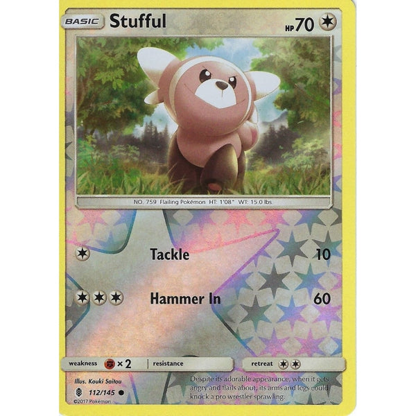 Pokemon Sun &amp; Moon Guardians Rising Card: STUFFUL - 112/145 - REVERSE HOLO