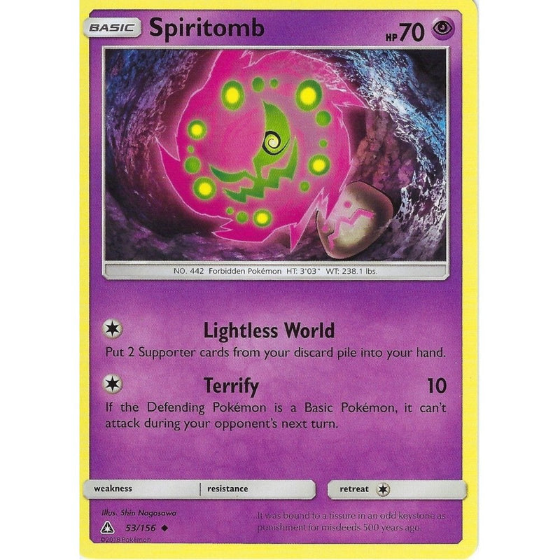 Pokemon Sun & Moon Ultra Prism Card: Spiritomb - 53/156 - Recaptured LTD