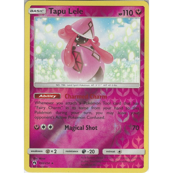 Pokemon Tapu Lele - 150/214 - Rare Reverse Holo Card - SM8 Lost Thunder
