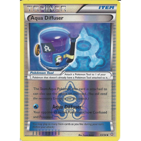 POKEMON TRAINER CARD - XY DOUBLE CRISIS - AQUA DIFFUSER 23/34 REV HOLO