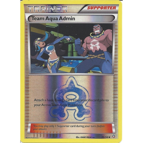 POKEMON TRAINER CARD - XY DOUBLE CRISIS - TEAM AQUA ADMIN 25/34 REV HOLO