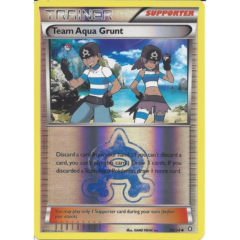 POKEMON TRAINER CARD - XY DOUBLE CRISIS - TEAM AQUA GRUNT 26/34 REV HO - Recaptured LTD POKEMON TRAINER CARD - XY DOUBLE CRISIS - TEAM AQUA GRUNT 26/34 REV HO - Recaptured LTD
