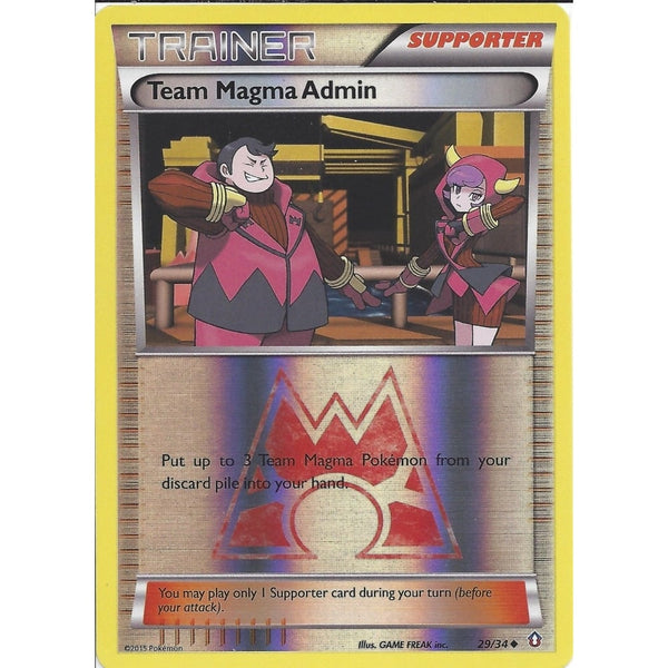 POKEMON TRAINER CARD - XY DOUBLE CRISIS - TEAM MAGMA ADMIN 29/34 REV HOLO