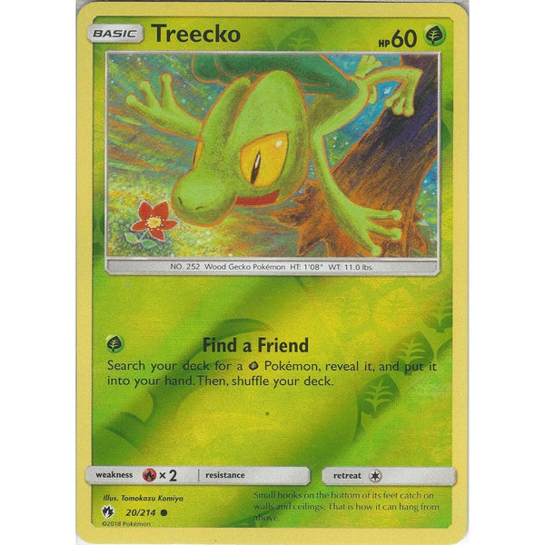 Pokemon Treecko - 20/214 - Common Reverse Holo Card - SM8 Lost Thunder