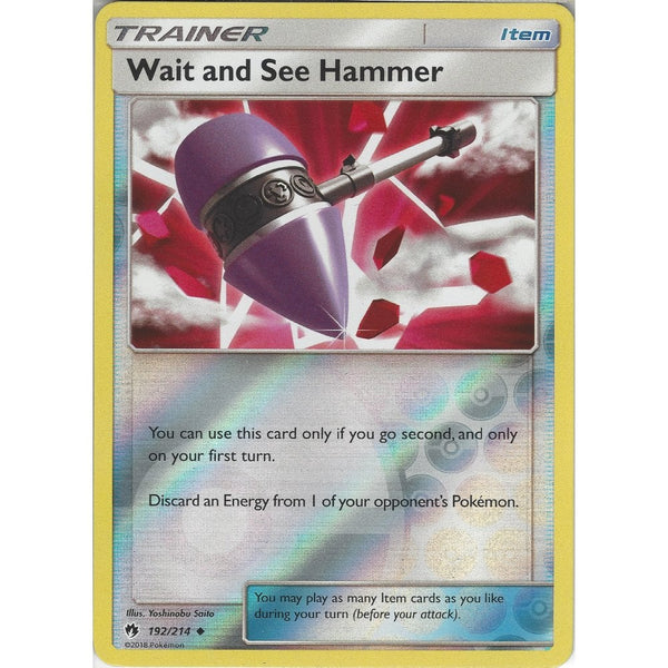 Pokemon Wait and See Hammer - 192/214 - Uncommon Reverse Holo Card - SM8 Lost Thunder