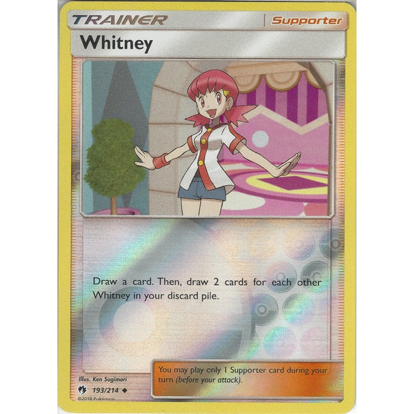 Pokemon Whitney - 193/214 - Uncommon Reverse Holo Card - SM8 Lost Thunder