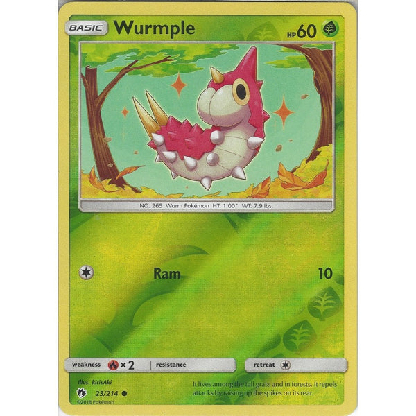 Pokemon Wurmple - 23/214 - Common Reverse Holo Card - SM8 Lost Thunder