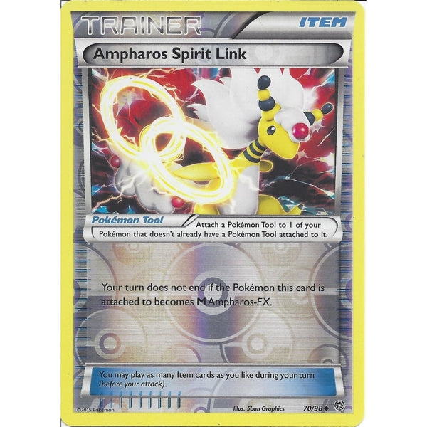 Pokemon XY Ancient Origins Card - AMPHAROS SPIRIT LINK 70/98 REV HOLO