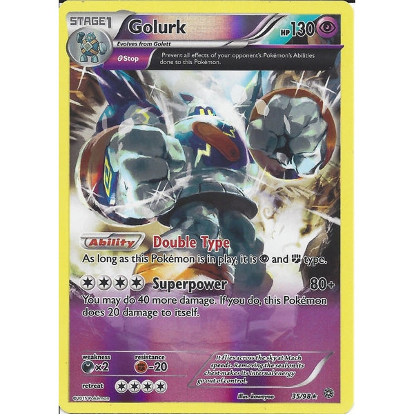 Pokemon XY Ancient Origins Card - GOLURK 35/98 REV HOLO