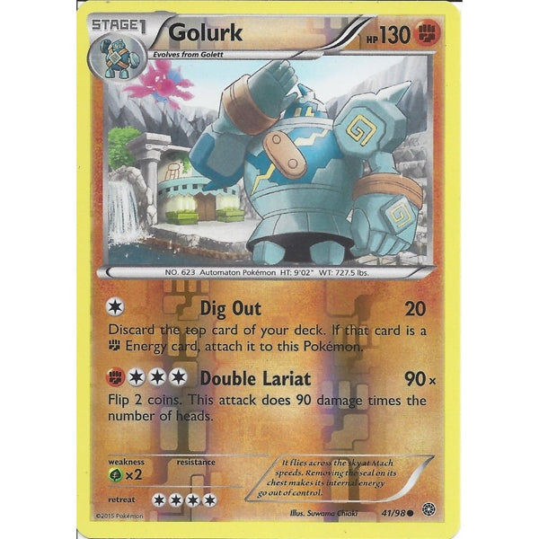 Pokemon XY Ancient Origins Card - GOLURK 41/98 REV HOLO