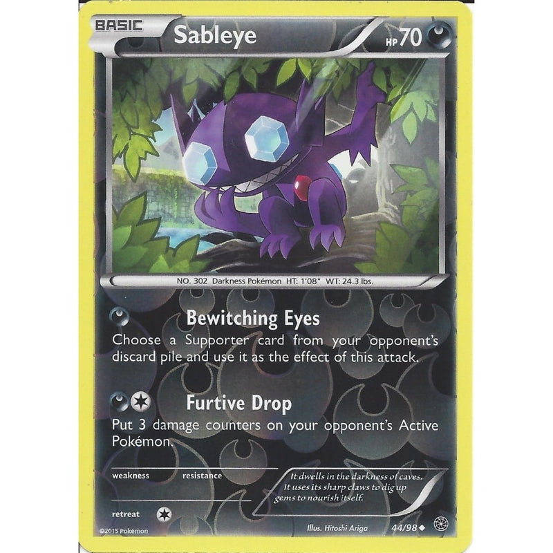 Pokemon XY Ancient Origins Card - SABLEYE 44/98 REV HOLO - Recaptured LTD Pokemon XY Ancient Origins Card - SABLEYE 44/98 REV HOLO - Recaptured LTD