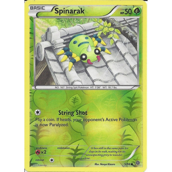 Pokemon XY Ancient Origins Card - SPINARAK 5/98 REV HOLO