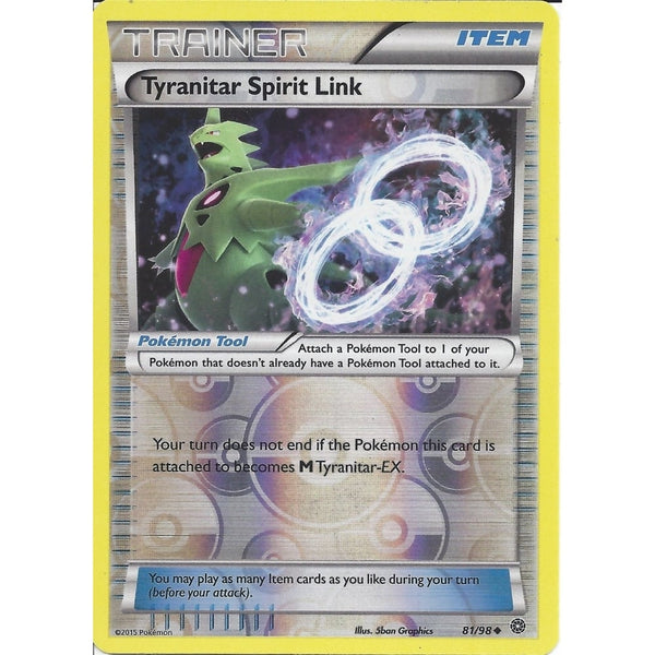Pokemon XY Ancient Origins Card - TYRANITAR SPIRIT LINK 81/98 REV HOLO