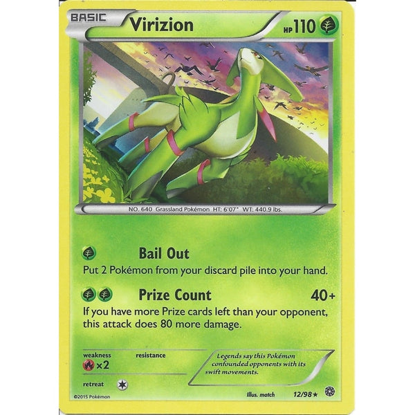 Pokemon XY Ancient Origins Card - VIRIZION 12/98 HOLO - RARE