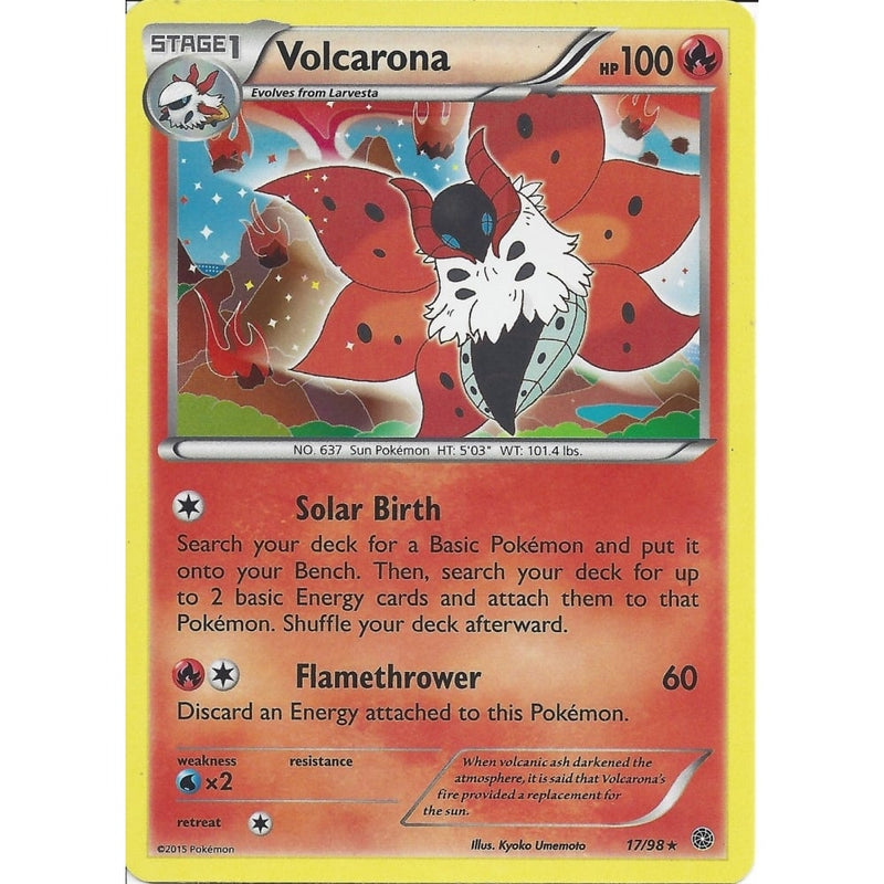 Pokemon XY Ancient Origins Card - VOLCARONA 17/98 HOLO - RARE - Recaptured LTD Pokemon XY Ancient Origins Card - VOLCARONA 17/98 HOLO - RARE - Recaptured LTD