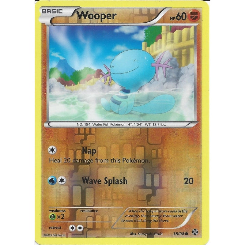 Pokemon XY Ancient Origins Card - WOOPER 38/98 REV HOLO - Recaptured LTD Pokemon XY Ancient Origins Card - WOOPER 38/98 REV HOLO - Recaptured LTD