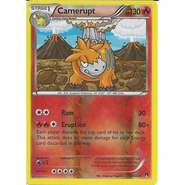 Pokemon XY BREAK-POINT - CAMERUPT 13/122 REV-ERSE HOLO
