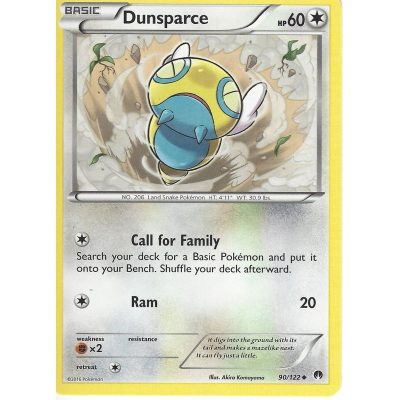 POKEMON XY BREAK-POINT CARD - DUNSPARCE 90/122 - Recaptured LTD POKEMON XY BREAK-POINT CARD - DUNSPARCE 90/122 - Recaptured LTD