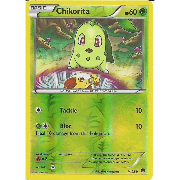 Pokemon XY BREAK-POINT - CHIKORITA 1/122 REV-ERSE HOLO