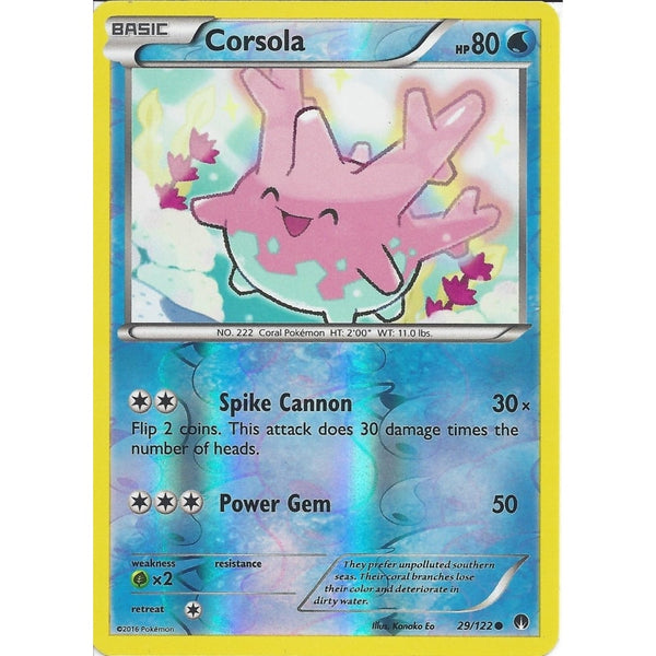Pokemon XY BREAK-POINT - CORSOLA 29/122 REV-ERSE HOLO