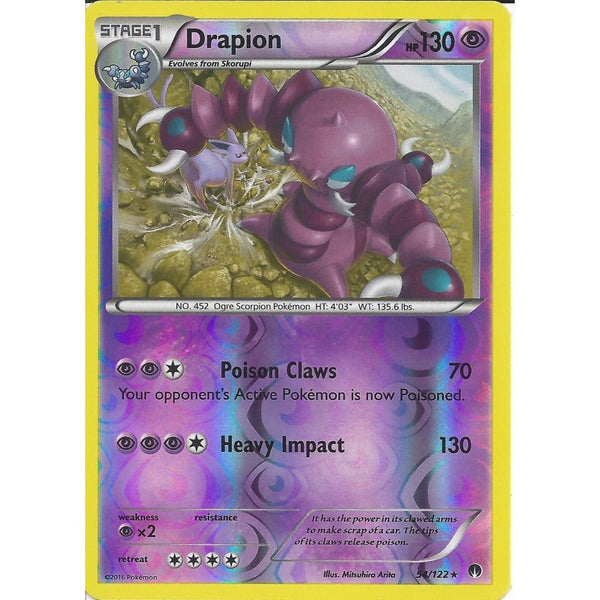 Pokemon XY BREAK-POINT - DRAPION 54/122 REV-ERSE HOLO