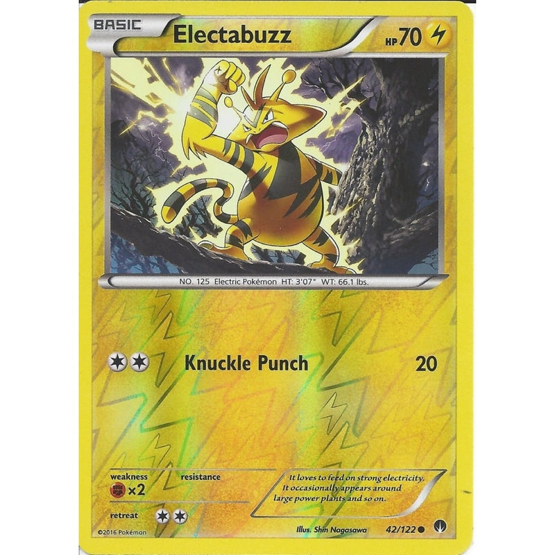 2016 electabuzz pokemon card Pokemon XY BREAK-POINT - ELECTABUZZ 42/122 REV-ERSE HOLO