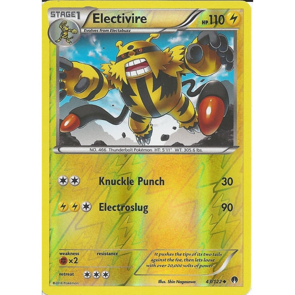 Pokemon XY BREAK-POINT - ELECTIVIRE 43/122 REV-ERSE HOLO
