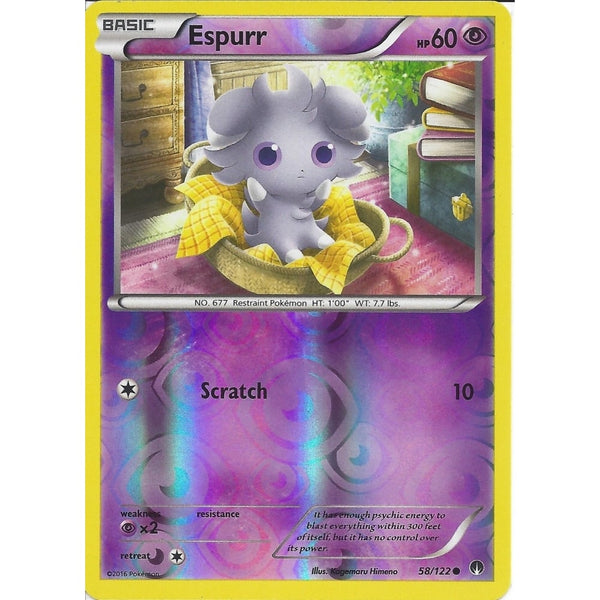 Pokemon XY BREAK-POINT - ESPURR 58/122 REV-ERSE HOLO