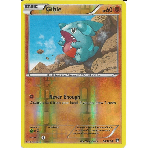 Pokemon XY BREAK-POINT - GIBLE 68/122 REV-ERSE HOLO